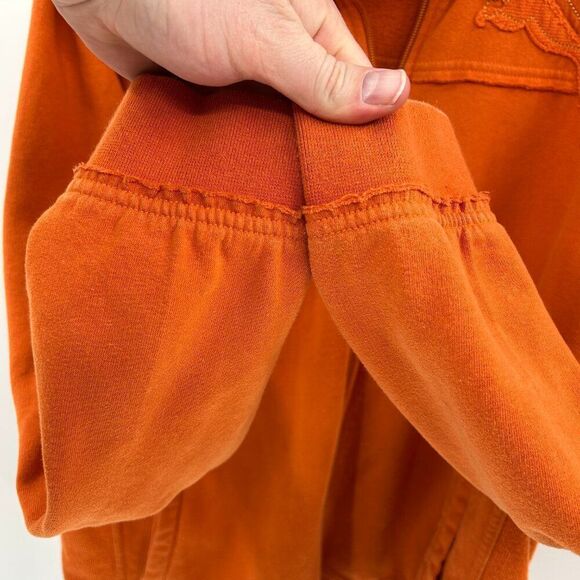 Puma Vintage Full Zip Distressed Embroidered Orange Jacket Size Large - Picture 7 of 11